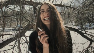 Untitled; Lizzie in the snow