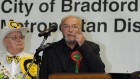 George Galloway, a member of the minority Respect Party, speaks after winning the Bradford West seat in March 2012 (photo credit: AP/PA, Anna Gowthorpe)