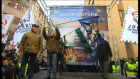 Jobbik party supporters burning an EU flag at a rally in Budapest in 2012. (photo credit: screen capture/YouTube video uploaded by Euronews) Jobbik party supporters burning an EU flag at a rally in Budapest in 2012. (photo credit: screen capture/YouTube video uploaded by Euronews)