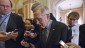 Senate Majority Leader Harry Reid of Nev. makes his way to the Senate floor on Capitol Hill in Washington, Thursday, Feb. 14, after a Democratic caucus meeting. Senate Democrats and the White House struggled to break an impasse Thursday over Chuck Hagel's nomination as secretary of defense, with Republicans blocking speedy confirmation of their former colleague and Vietnam combat veteran. (photo credit: AP/J. Scott Applewhite)