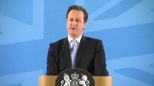 British Prime Minister David Cameron. (screen capture: Youtube/Channel4News)