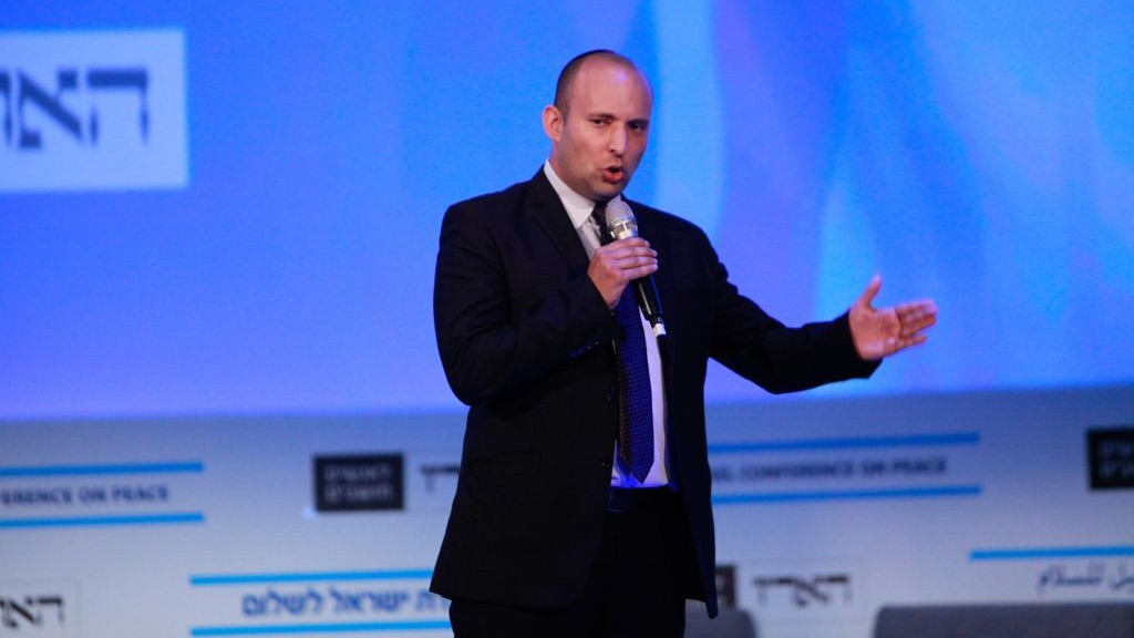 Economy Minister Naftali Bennett speaks at the Israel Conference for Peace, which opened today at David Intercontinnental Hotel in Tel-Aviv, Tuesday July 8, 2014. (photo credit: Flash90) Economy Minister Naftali Bennett speaks at the Israel Conference for Peace, which opened today at David Intercontinnental Hotel in Tel-Aviv, Tuesday July 8, 2014. (photo credit: Flash90)