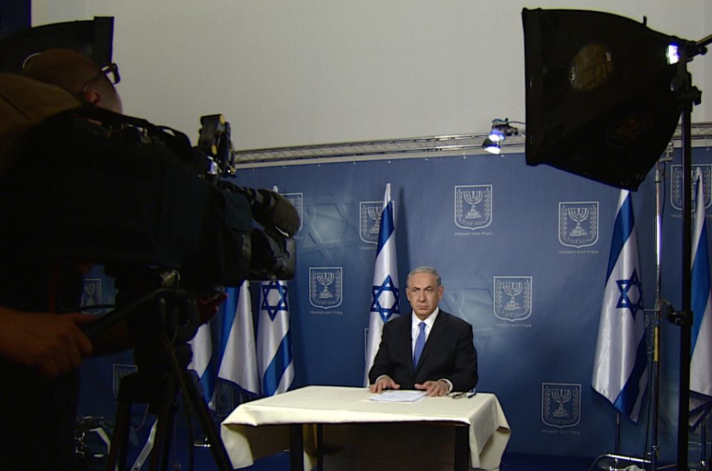 Prime Minister Benjamin Netanyahu during televised interviews with US news networks on July 13, 2014. (photo credit: GPO) Prime Minister Benjamin Netanyahu during televised interviews with US news networks on July 13, 2014. (photo credit: GPO)