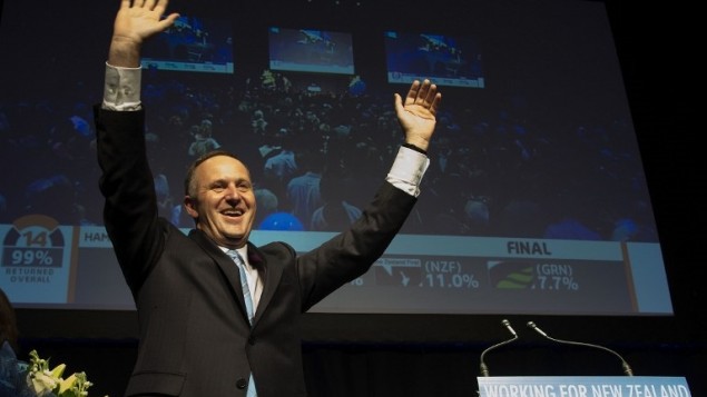 Le Premier ministre néo-zélandais, John Key, (Crédit : AFP PHOTO/MARTY MELVILLE)