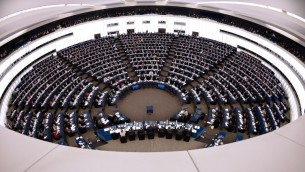 Members of the EU Parliament take part in a voting session, on December 17, 2014 during a session of the European Parliament in Strasbourg, eastern France. (photo credit: AFP/FREDERICK FLORIN) Members of the EU Parliament take part in a voting session, on December 17, 2014 during a session of the European Parliament in Strasbourg, eastern France. (photo credit: AFP/FREDERICK FLORIN)