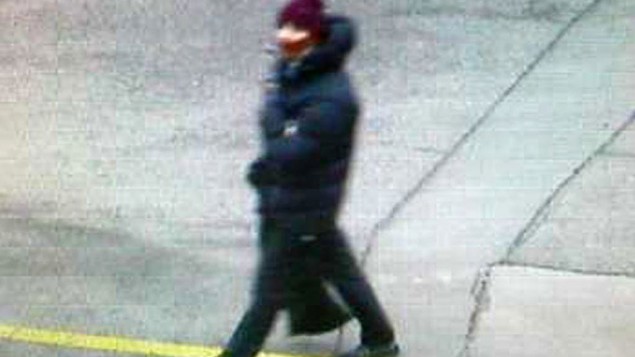 Photo believed to show the suspect in a shooting at a freedom-of-speech event in Copenhagen. The photo is believed to be taken by a street camera near the spot where the getaway car was later found dumped, February 14, 2015. (photo credit: AP/Copenhagen Police)