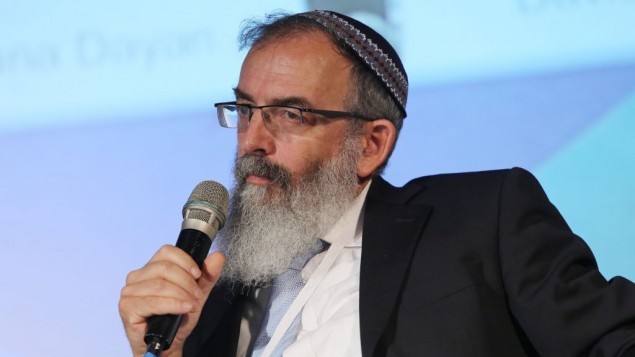 Le rabbin David Stav, co-foundateur et président de l'organisation des rabbins Tzohar , à la 5e conférence présidentielle annuelle à Jérusalem le 20 juin 2013 (Crédit photo : Flash 90/file)