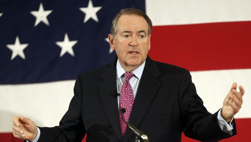 In this April 18, 2015 file photo, former Arkansas Republican Gov. Mike Huckabee speaks at the Republican Leadership Summit in Nashua, N.H. (AP Photo/Jim Cole, File) In this April 18, 2015 file photo, former Arkansas Republican Gov. Mike Huckabee speaks at the Republican Leadership Summit in Nashua, N.H. (AP Photo/Jim Cole, File)