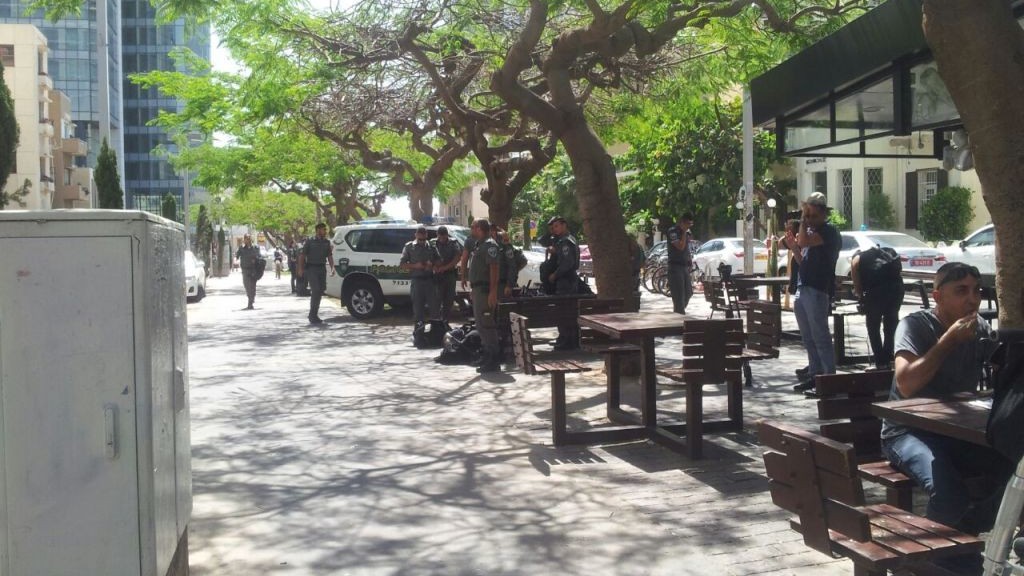 Police officers preparing for a demonstration by Israelis of Ethiopian descent, in Tel Aviv on Monday, May 18 2015. (Photo credit: Judah Ari Gross) Police officers preparing for a demonstration by Israelis of Ethiopian descent, in Tel Aviv on Monday, May 18 2015. (Photo credit: Judah Ari Gross)