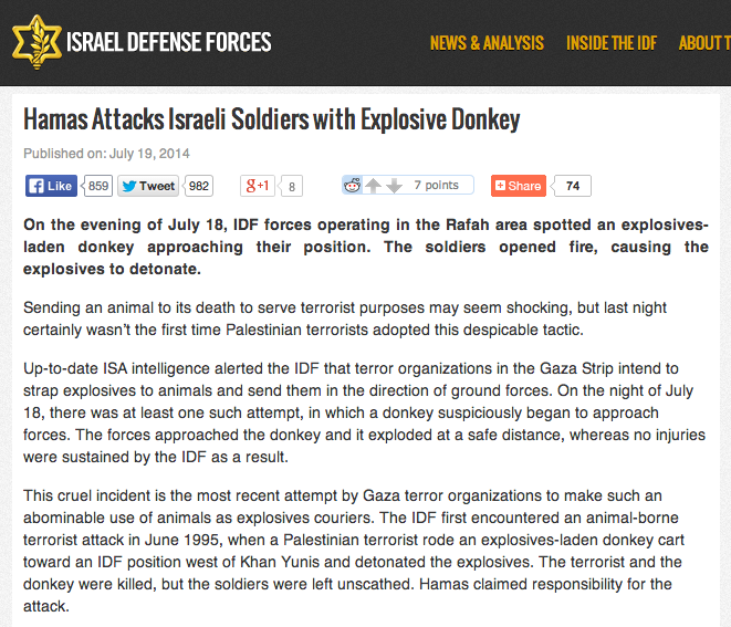 Screen capture of IDF Blog post