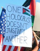 Poster held at Gaza Protest in Los Angeles