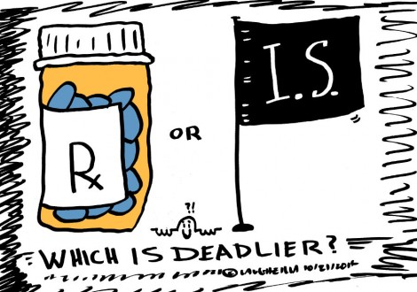 Medicine versus Islamic State editorial cartoon by laughzilla 2014-10-21