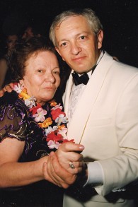 Dancing with his mother, Clara